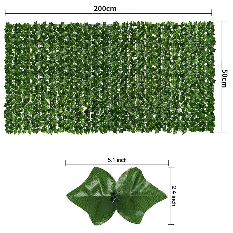 Artificial Green Leaf Fence Panels for Home Outdoor Garden/ Balcony Decoration