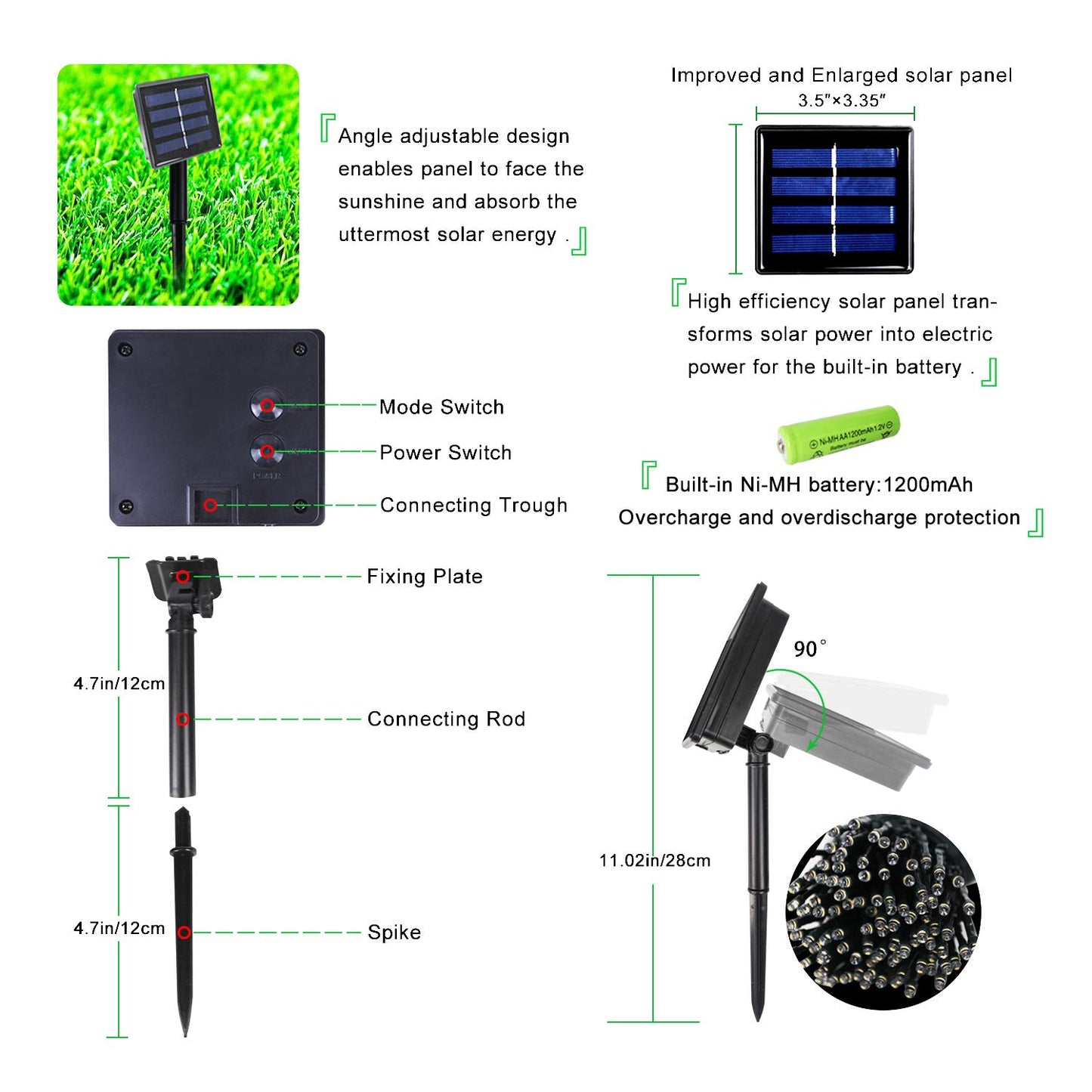 Solar String Light Waterproof Outdoor Lamp 6V Garland For Out door/Home Decoration