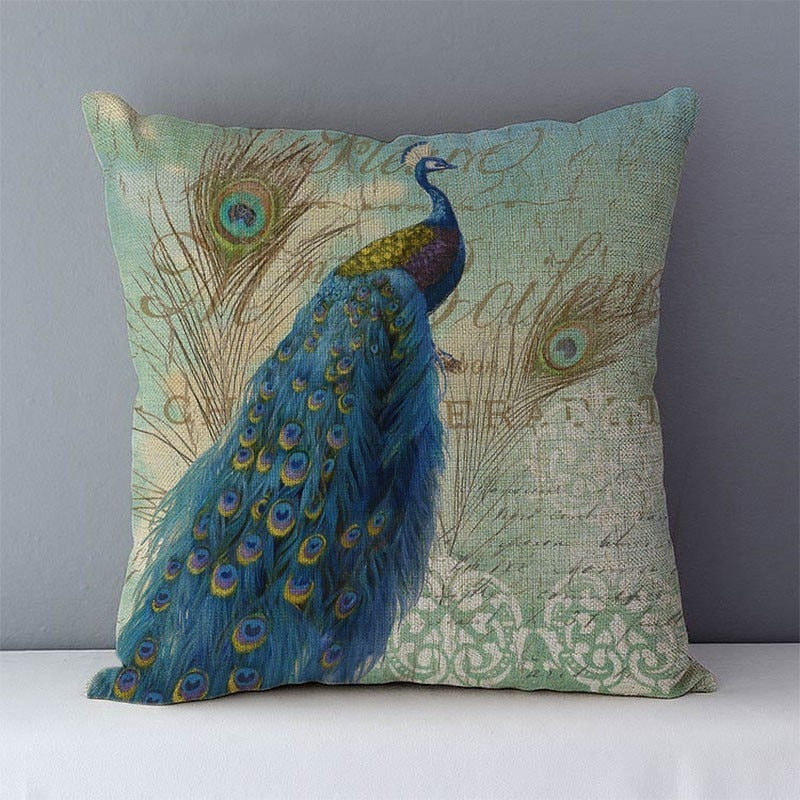 Graceful Peacock Feather Pillow Covers