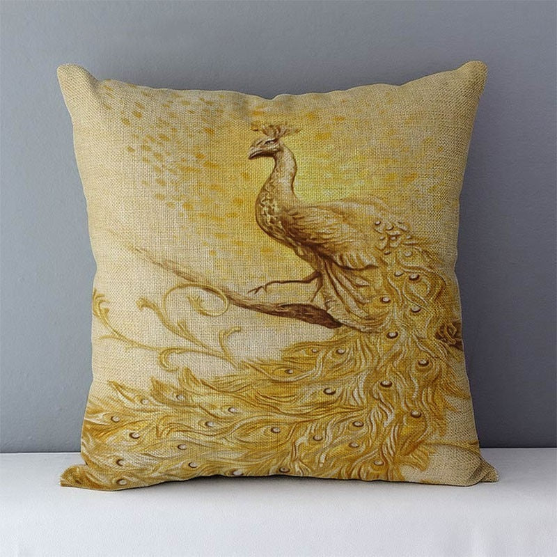 Graceful Peacock Feather Pillow Covers