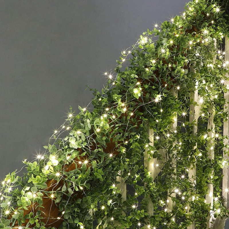 Wall Hanging Artificial Plant With Glowing LEDs