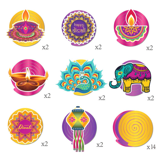 Diwali Festival Hanging Swirls Paper Boards