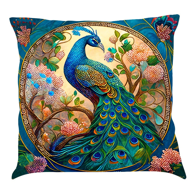 Beautiful Peacock Cushion Cover