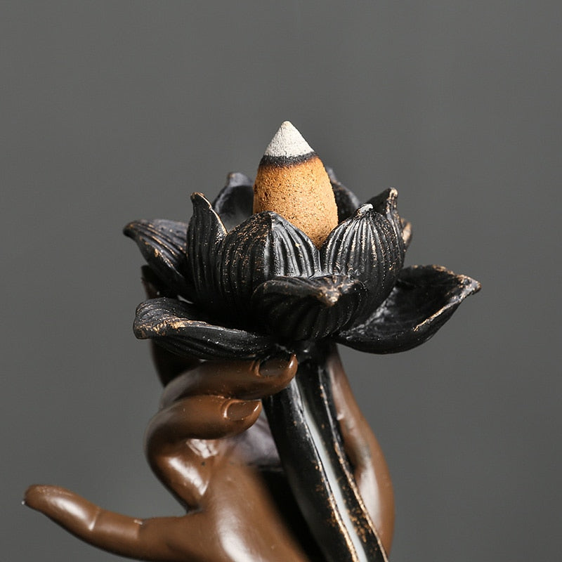 Lotus in Hand- Incense Burner