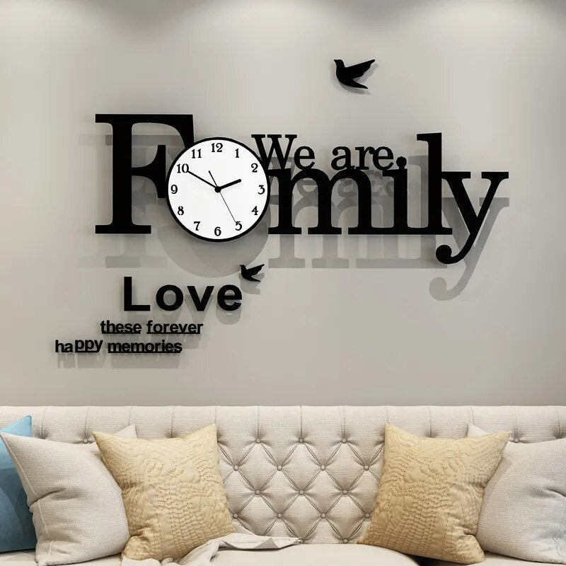 Family Moments Acrylic Wall Clock