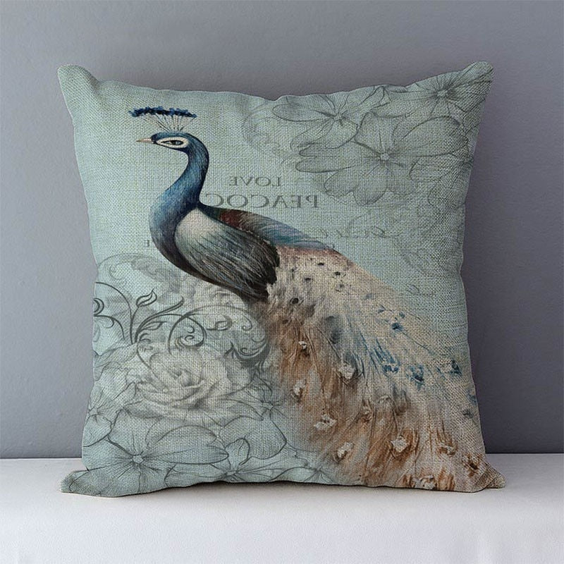 Graceful Peacock Feather Pillow Covers