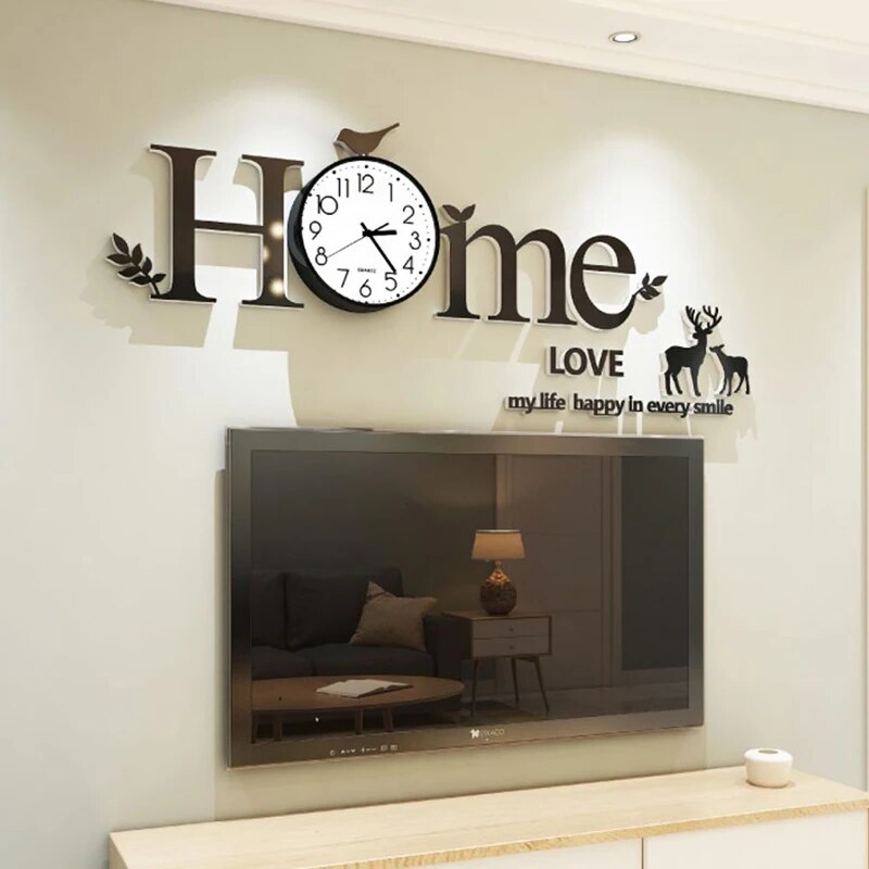 Modern Home Love Wall Clock