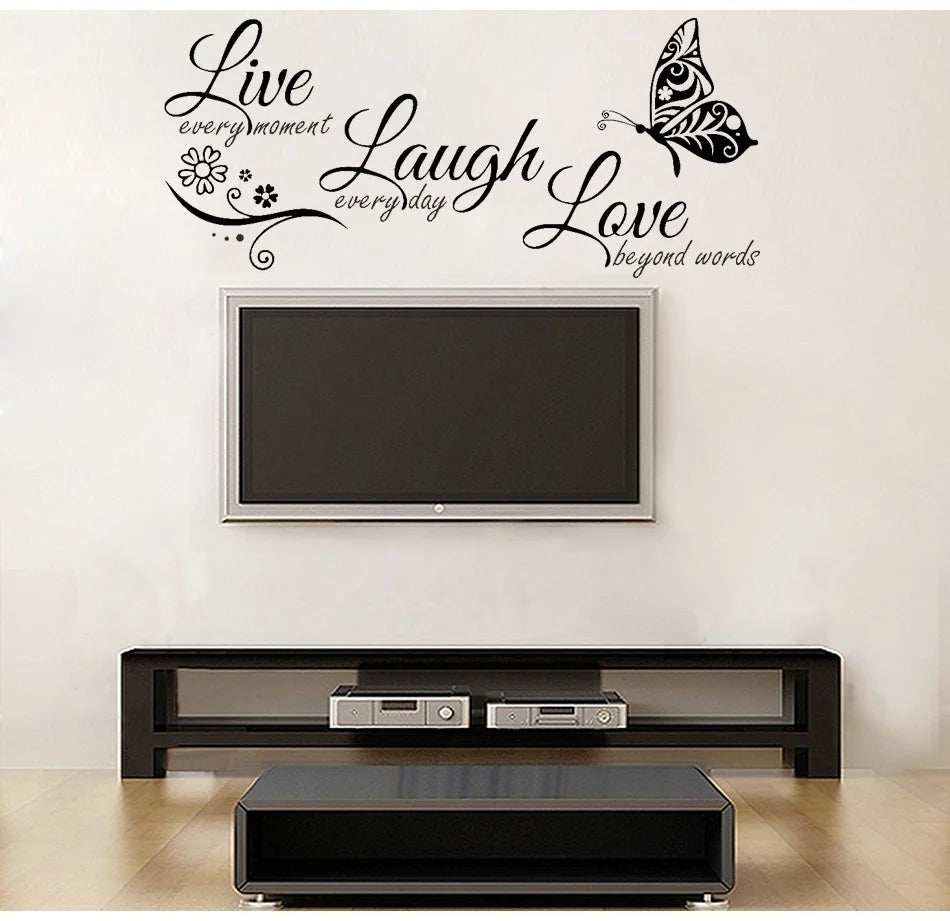 Live Laugh Love Butterfly Wall Sticker