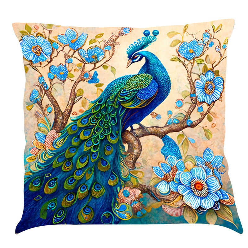 Beautiful Peacock Cushion Cover