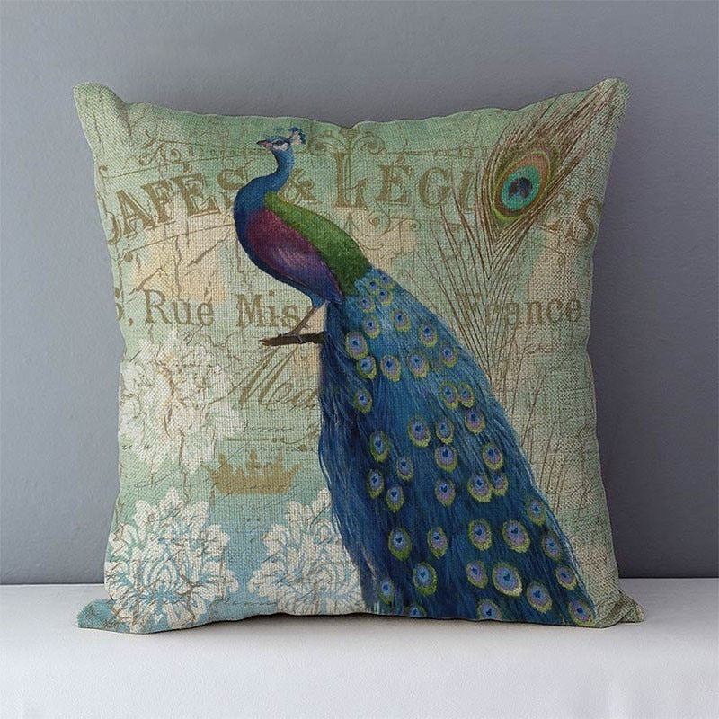 Graceful Peacock Feather Pillow Covers