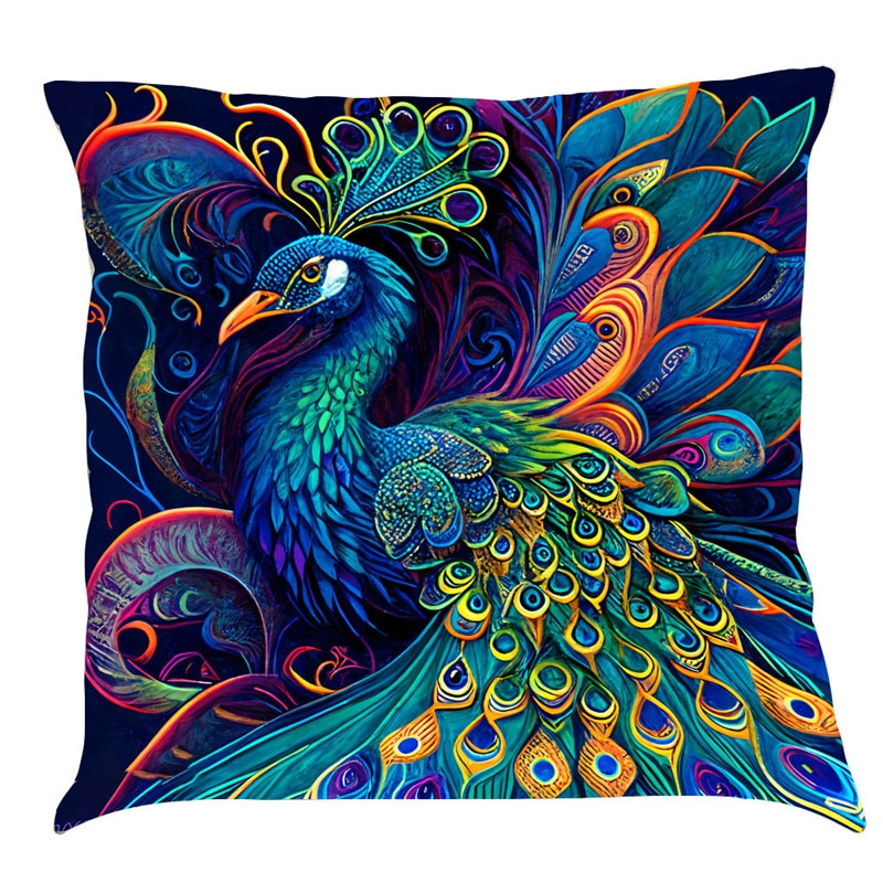 Beautiful Peacock Cushion Cover