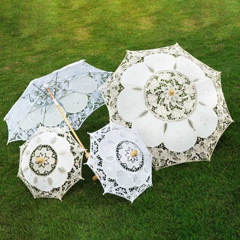 White Cotton Lace Umbrella