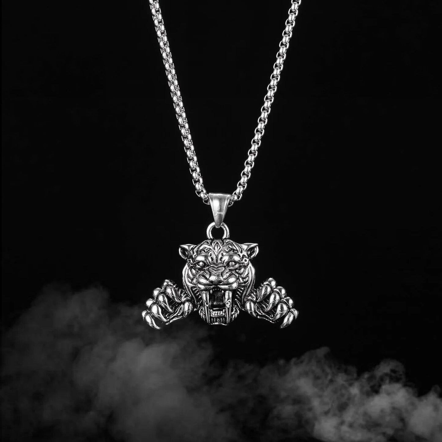 Savage Tiger Pendant Link Chain