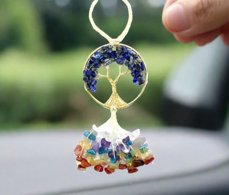 Colourful Crystal Car Hanging Energetic Natural Stone Pendant