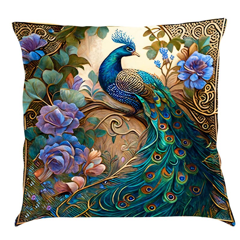 Beautiful Peacock Cushion Cover