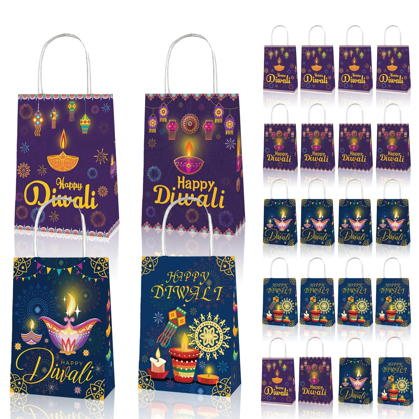 Diwali Festival Theme Bags-12Pcs