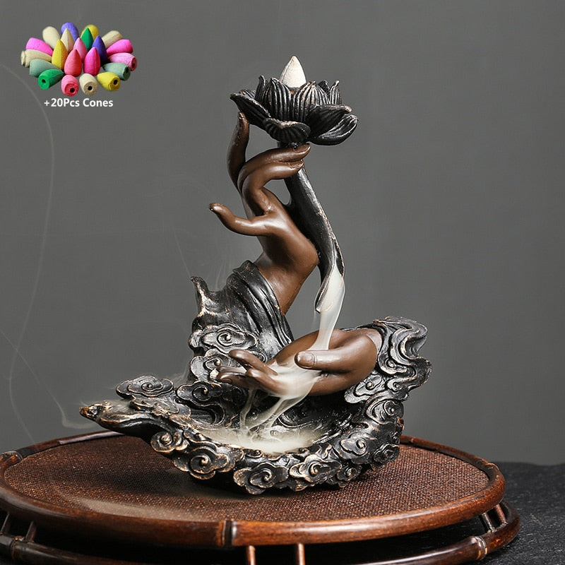 Lotus in Hand- Incense Burner