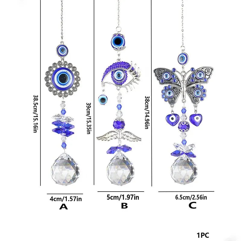 Butterfly Evil Eye Crystal Hanger