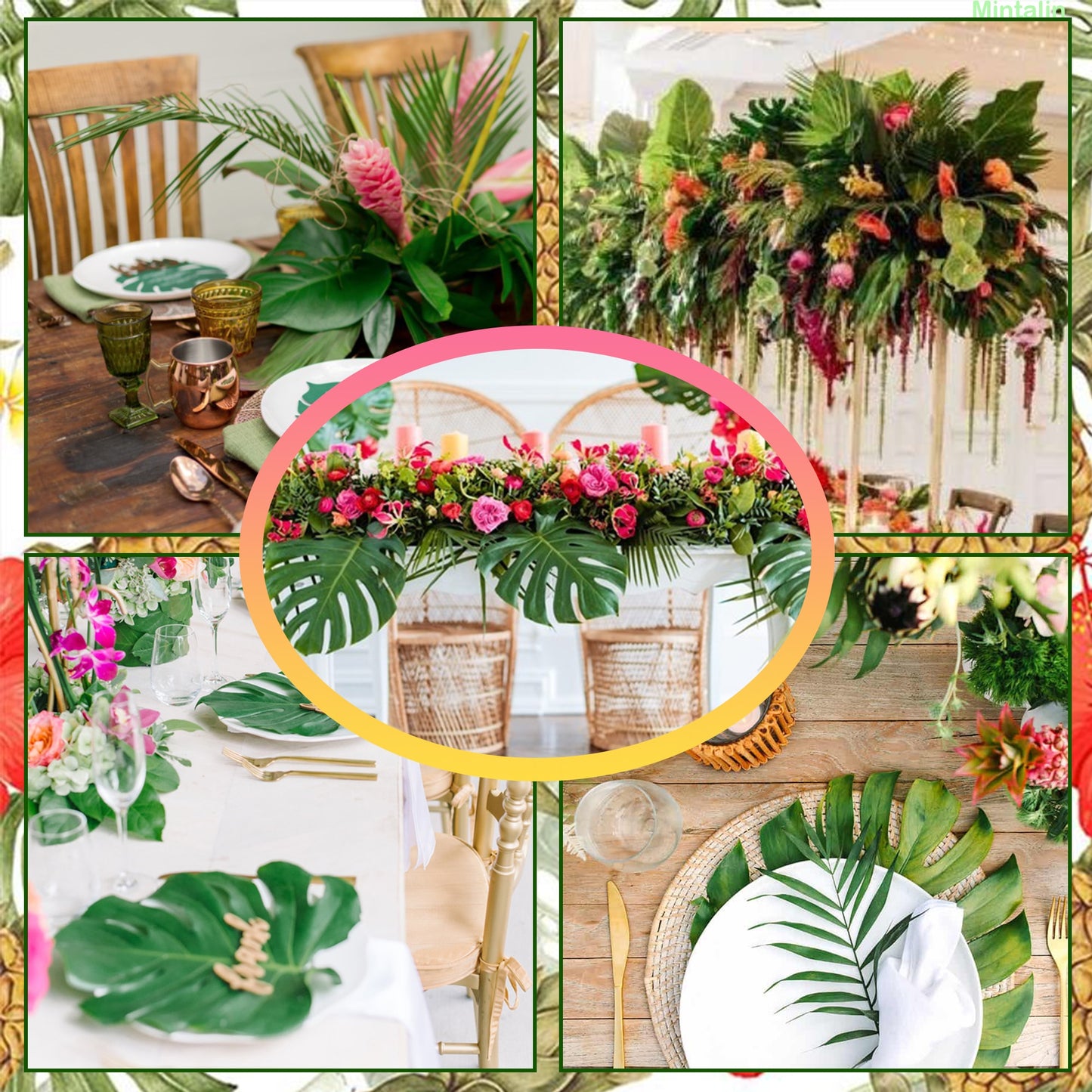 Artificial Green Leaves for Decor