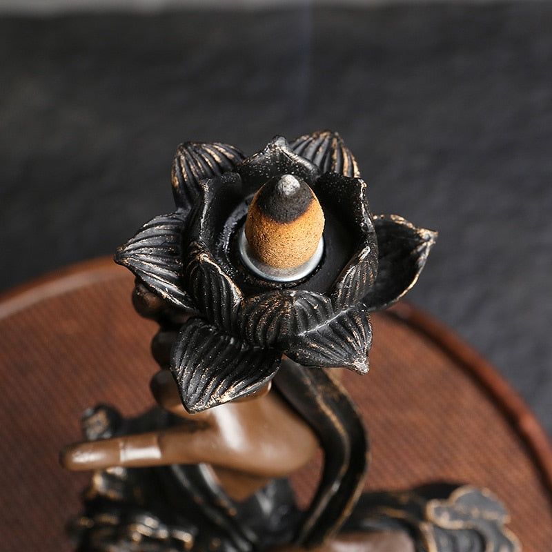 Lotus in Hand- Incense Burner