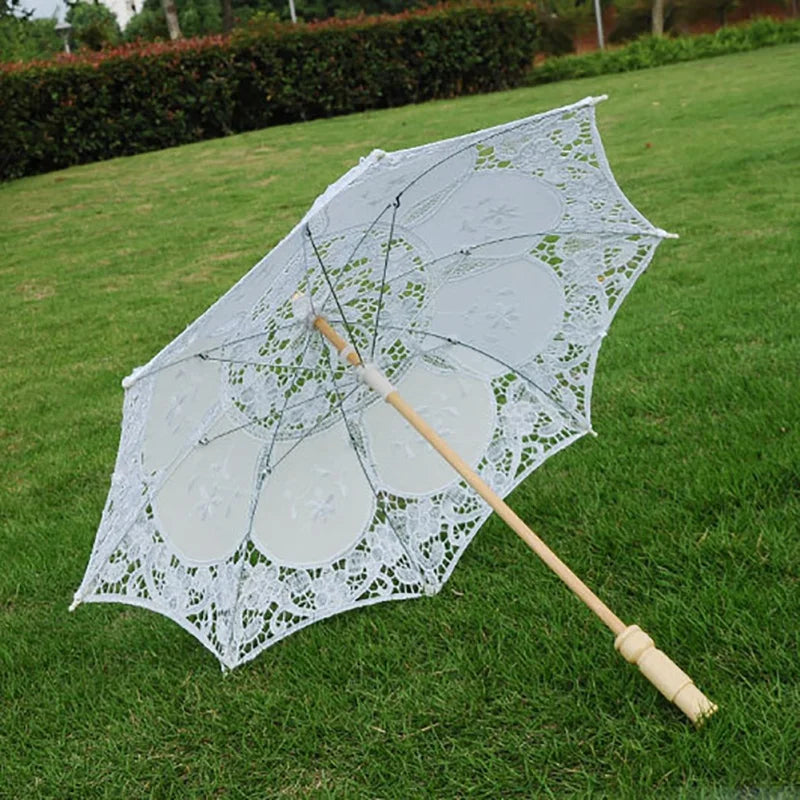 White Cotton Lace Umbrella