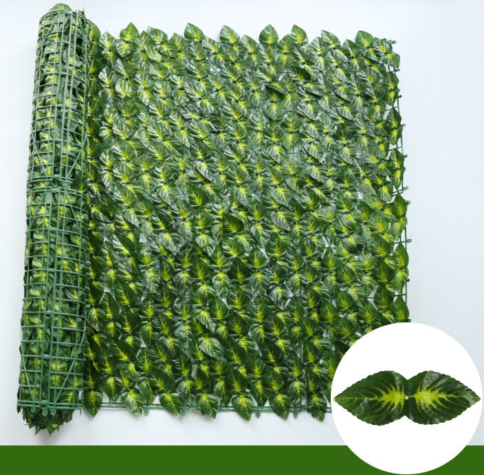 Artificial Green Leaf Fence Panels for Home Outdoor Garden/ Balcony Decoration