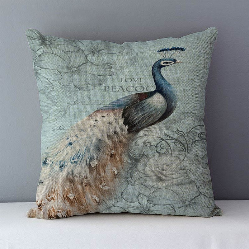 Graceful Peacock Feather Pillow Covers