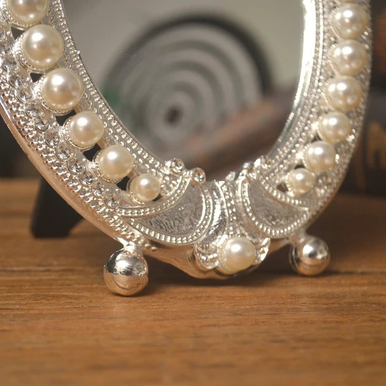 Pearl-Adorned Western Dressing Mirror