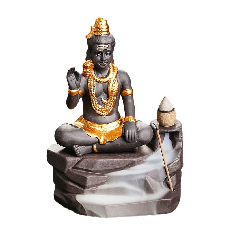 God Shiva Handmade Purple Clay Incense Stick Holder