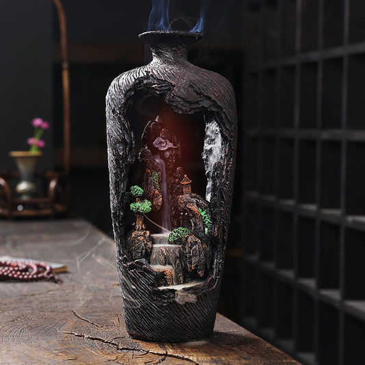 Beautiful Vase Design Ornament Resin Handiwork Backflow Incense Burner Censer