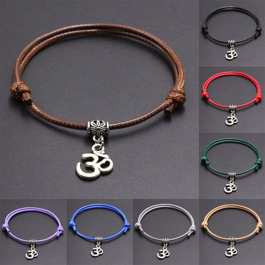 Handmade Thread String Bracelet With OM Yoga Pendant